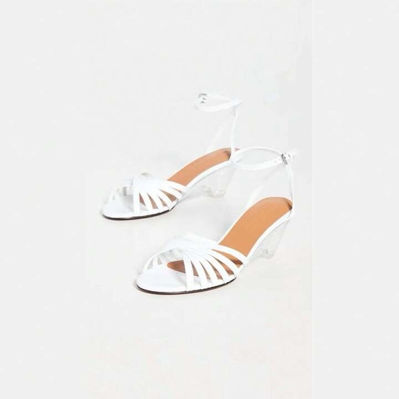 NEW‼️CLERGERIE Dita Leather Strappy Sandals Sz. 8 US/38 EU White - Picture 3 of 12